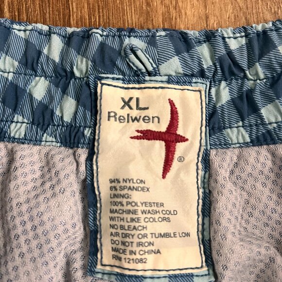 Relwen Blue Gingham Air-Stretch Hybrid Windshort Trunks Sz XL - Picture 6 of 13